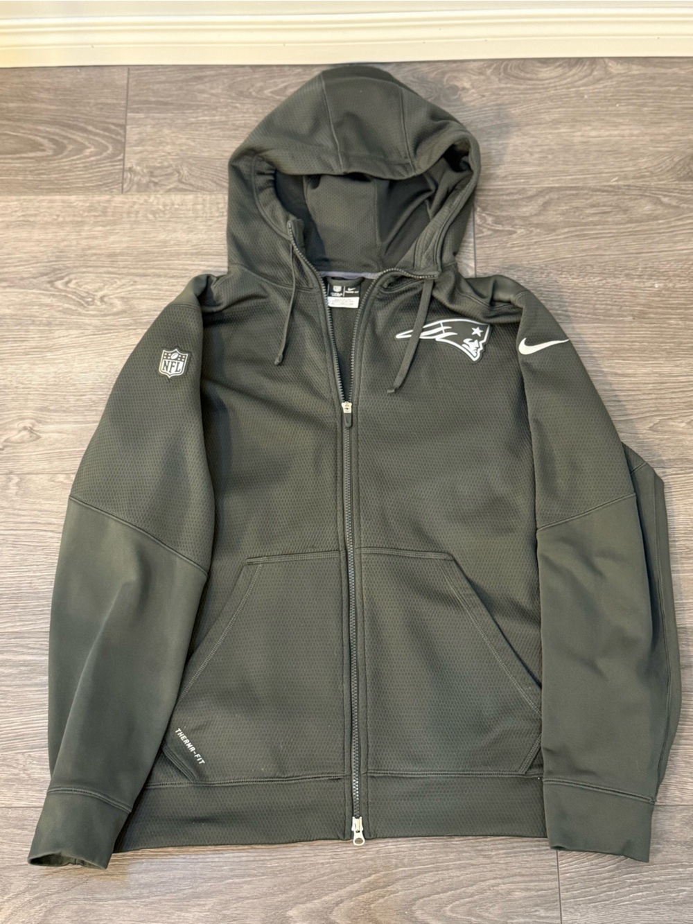 Men's Black Full-Zip Hooded patriots hoodie